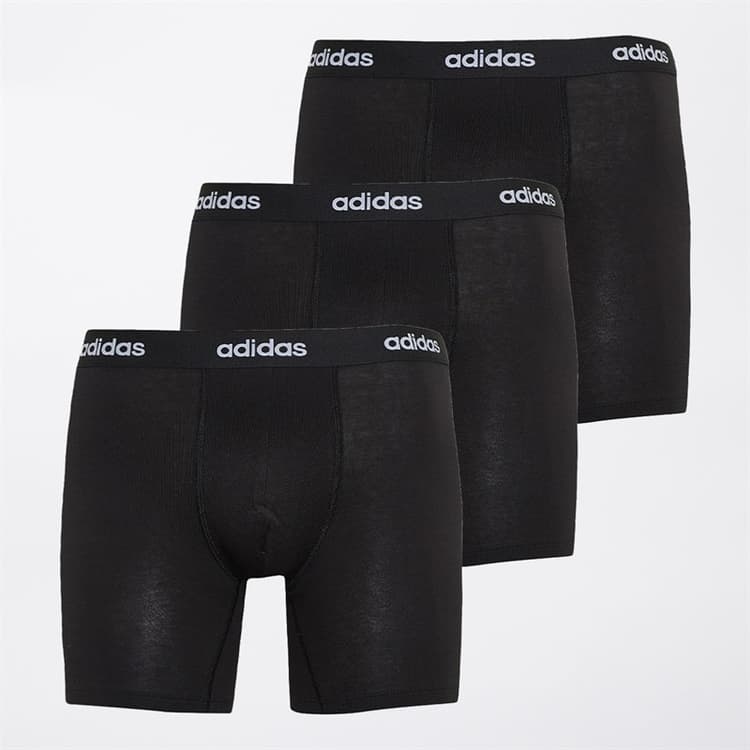 adidas Heren katoen stretch drie pak boxer briefs Zwart/Zwart/Zwart