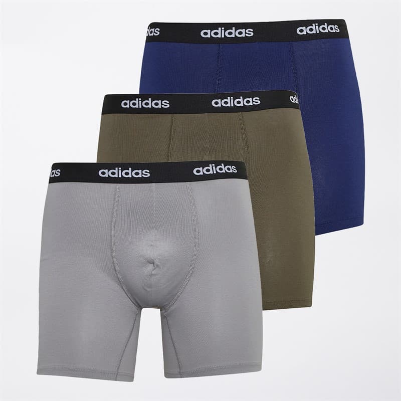 adidas Heren katoen stretch drie pak boxer briefs Navy/Grijs/Olive - Afbeelding 1
