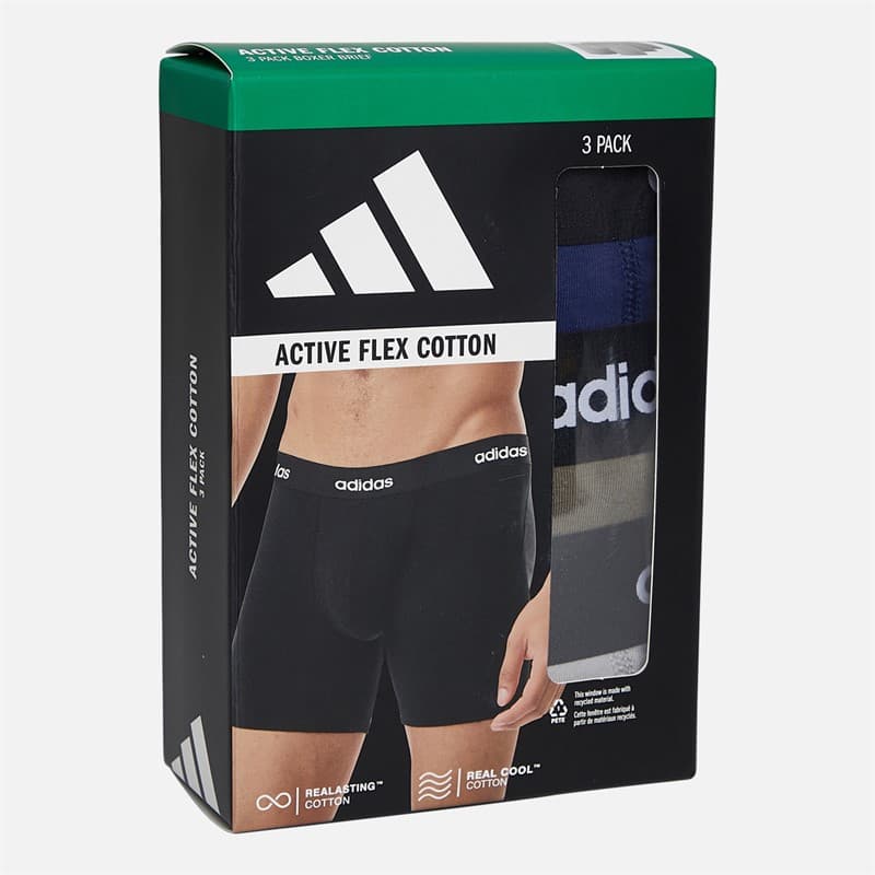 adidas Heren katoen stretch drie pak boxer briefs Navy/Grijs/Olive - Afbeelding 2