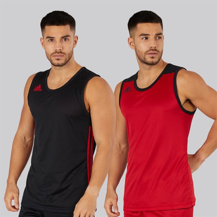 adidas Heren 3G Speed Omkeerbaar Basketbalshirt Zwart/Power Red