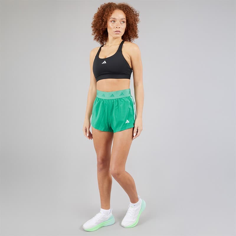 adidas Dames Hyperglam Geweven Trainingsbroek Kort Semi Court Green/Wit - Afbeelding 4