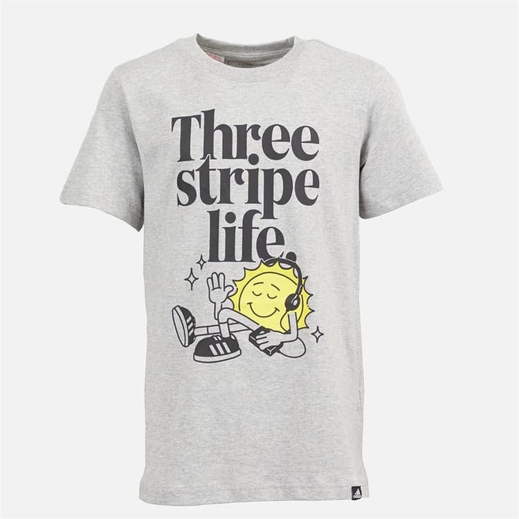 adidas Jongens Junior T-shirt Positiviteit Tafel Medium Grey Heather