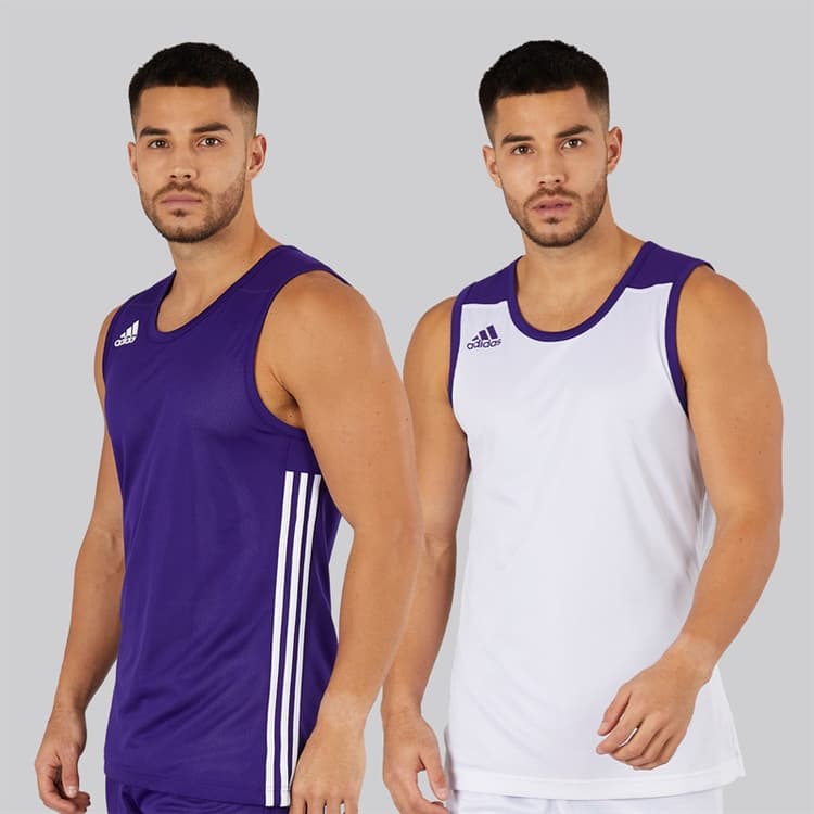 adidas Heren 3G Speed Omkeerbaar Basketbalshirt Collegiate Purple/Wit