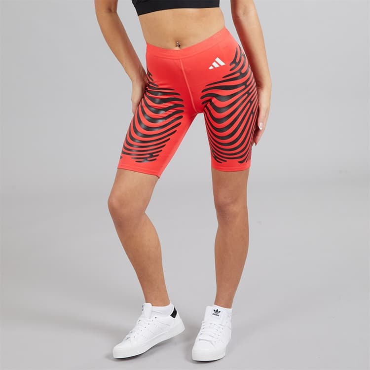 adidas Dames Adizero Responsive Control Hardloopbroek Korte Legging Semi Lucid Red/Zwart