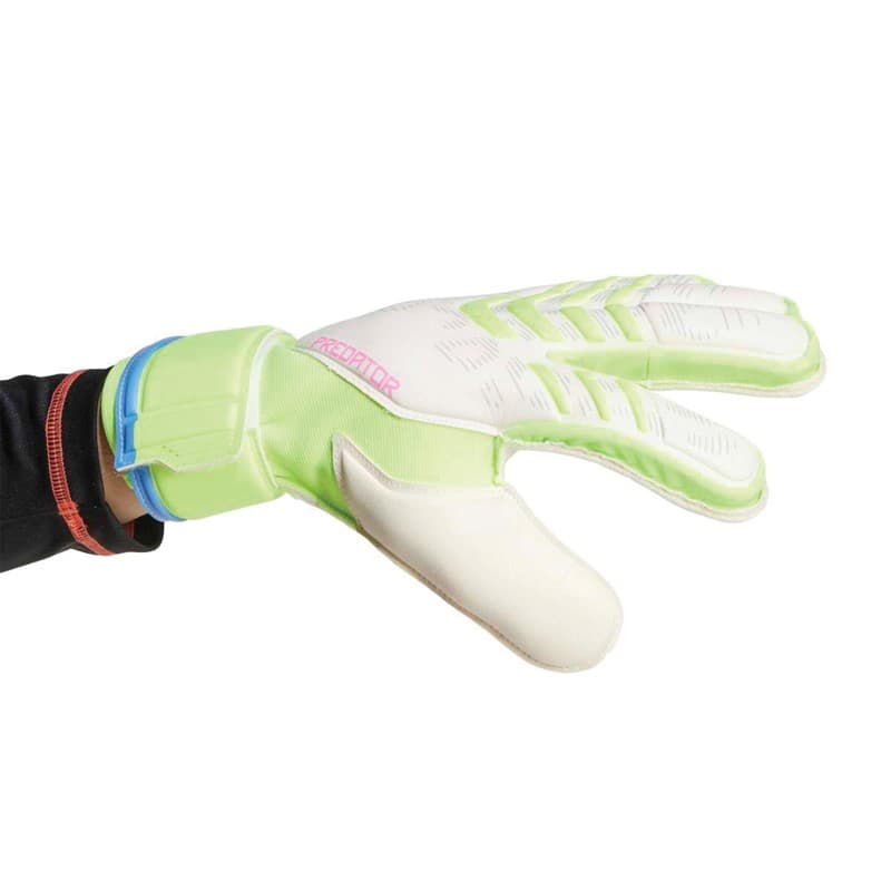 adidas Heren Predator Match Finger Save Keeper Handschoenen Wit/Lucid Lemon/Lucid Pink - Afbeelding 2