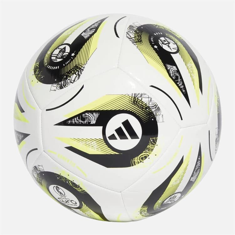 adidas Dames Euro 25 Club Training Voetbal Wit/Zwart/Lucid Lemon