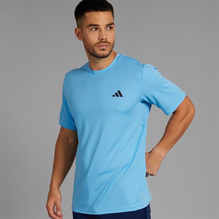 adidas Heren Train Essentials Basis T-shirt Semi Blue Burst/Zwart