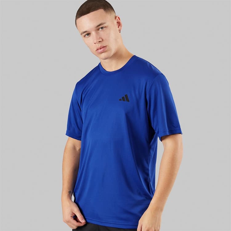 adidas Heren Train Essentials Basis T-shirt Semi Lucid Blue/Zwart