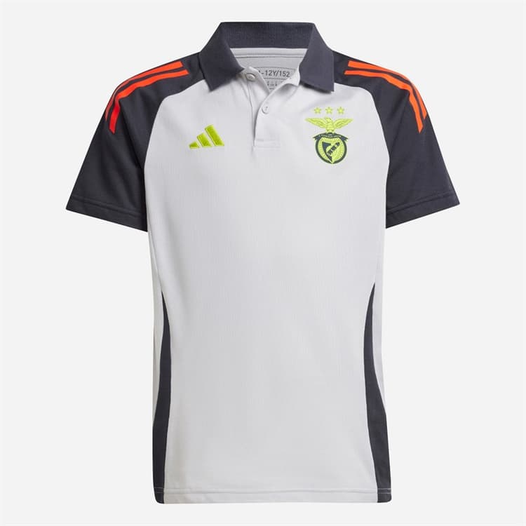 adidas Jongens SLB Benfica Poloshirt Light Solid Grey/Semi Solar Orange