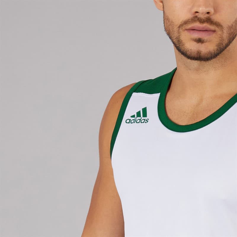 adidas Heren 3G Speed Omkeerbaar Basketbalshirt Dark Green/Wit - Afbeelding 3