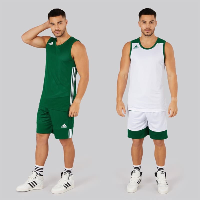 adidas Heren 3G Speed Omkeerbaar Basketbalshirt Dark Green/Wit - Afbeelding 4