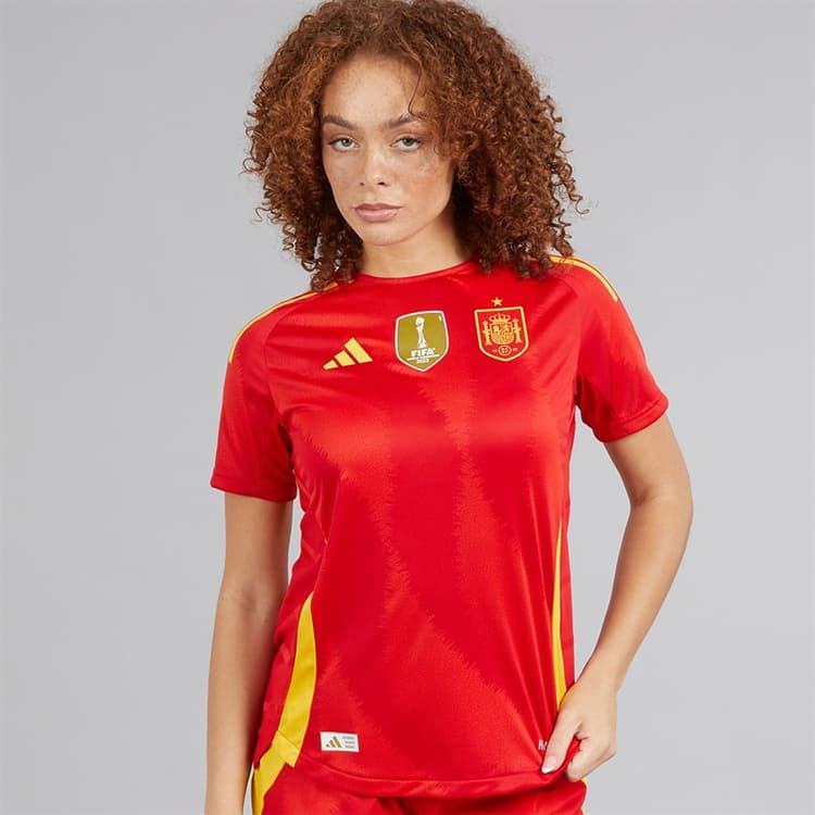 adidas Dames FEF Spanje Dames 24/25 Authentiek Thuis Shirt Better Scarlet