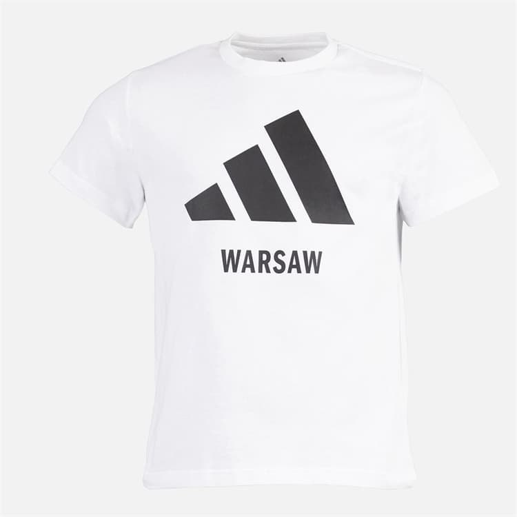 adidas Heren Warschau Grafisch T-shirt Wit