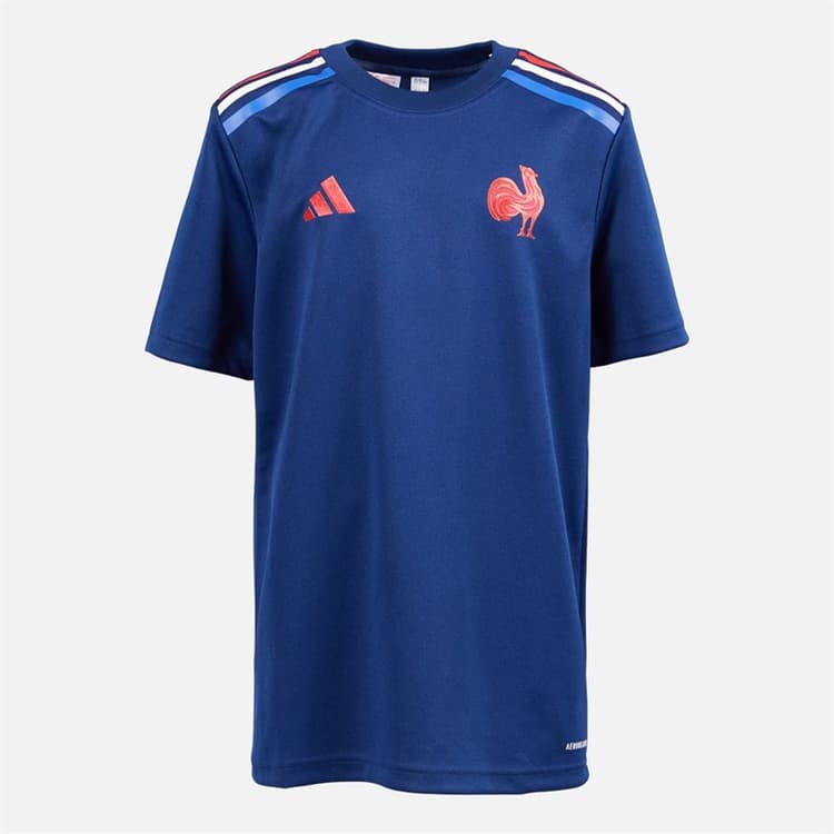 adidas Junioren Jongens FFC Frankrijk Rugby Thuissupporter Shirt Dark Blue