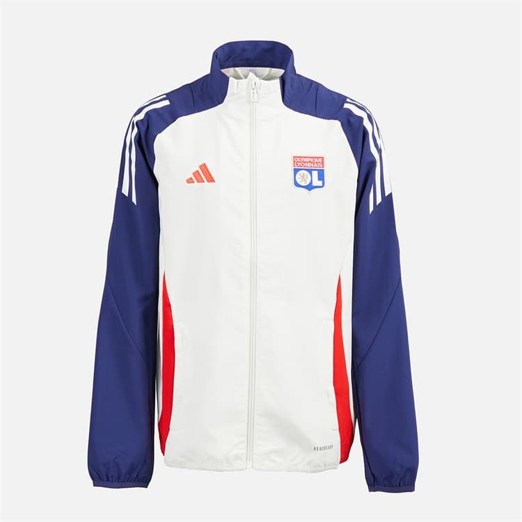 adidas Junior Jongens OL Olympique Lyon Presentatie Jas wit Tint/Midnight Indigo/Bright Red