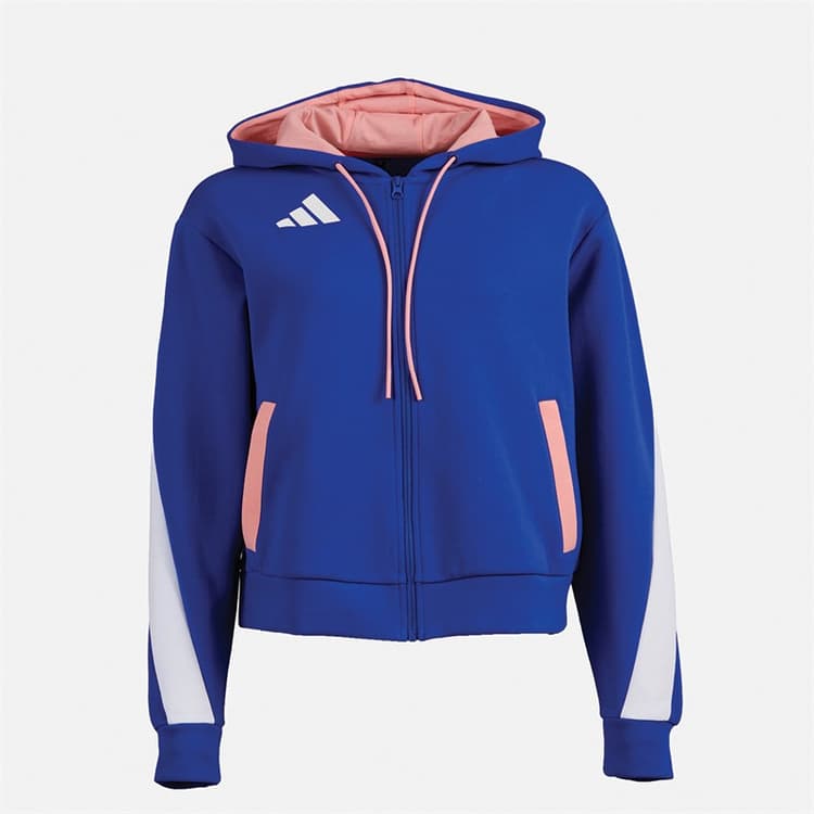 adidas Dames FFR Team Frankrijk Hoodie Semi Lucid Blue