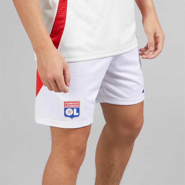 adidas Heren OL Olympique Lyon 24/25 Thuisshorts Wit