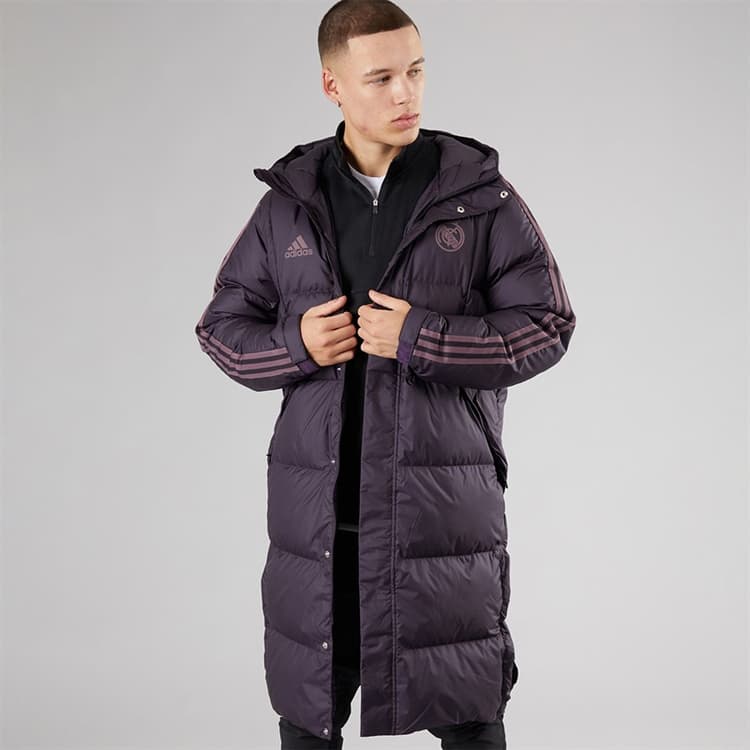 adidas Heren RMCF Real Madrid Seizoens Gebonden Hoodie Donsjas Aurora Black