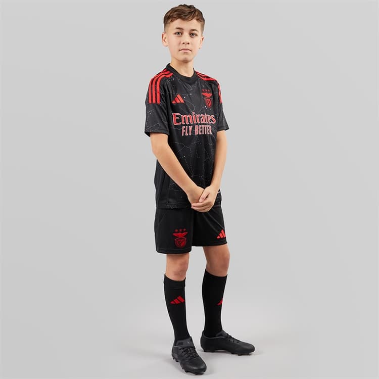 adidas Junior Jongens SL Benfica 24/25 Uit Tenue Zwart