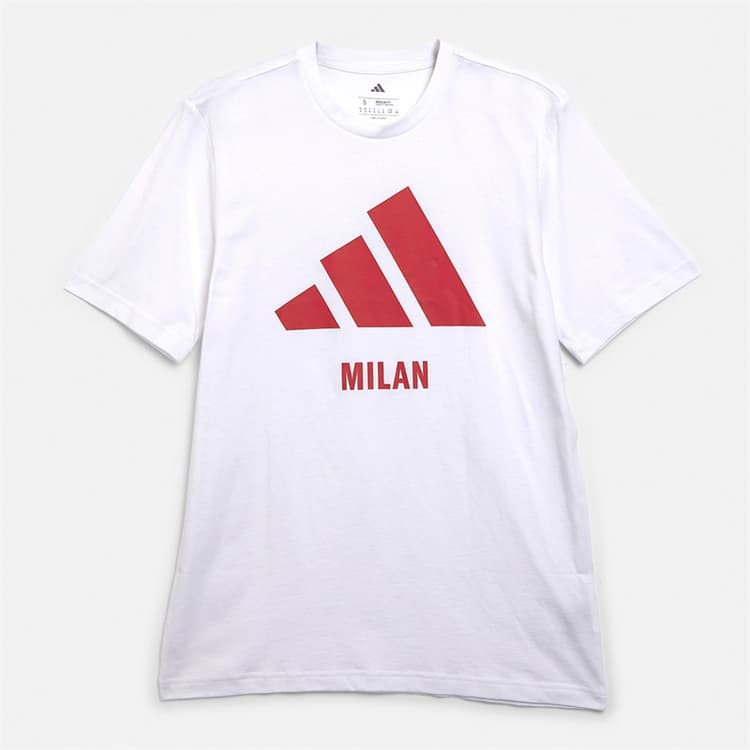 adidas Heren Milan Grafisch T-shirt Wit