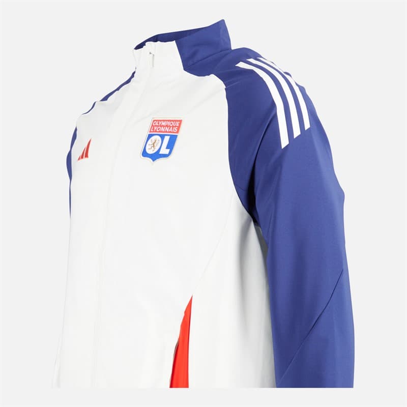 adidas Heren OL Olympique Lyon Presentatie Jas wit Tint/Midnight Indigo/Bright Red - Afbeelding 4