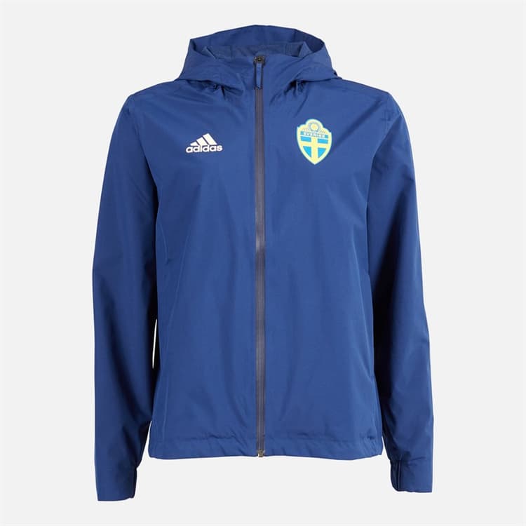 adidas Dames SVFF Zweden Waterdichte Storm Jas Team Navy Blue/Easy Yellow