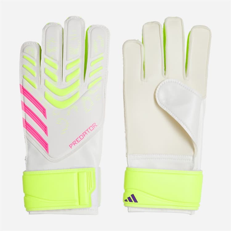 adidas Junior Predator Training Keepershandschoenen Wit/Lucid Lemon/Lucid Pink