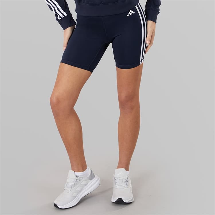 adidas Dames Training Essentials 3 Strepen Hoge Taille Korte Broek Legend Ink