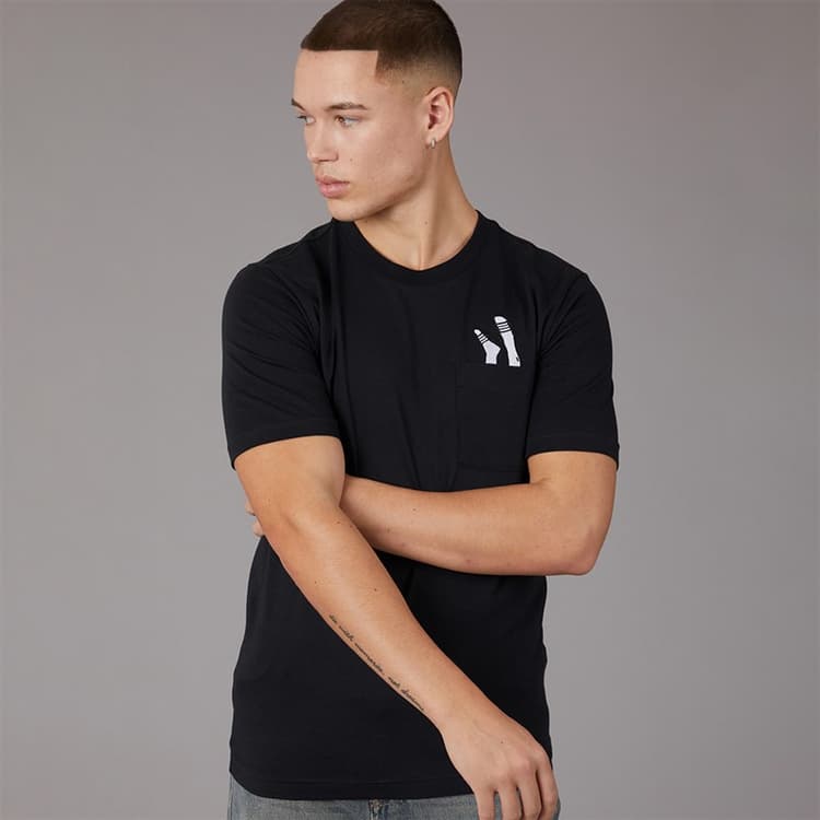 adidas Heren Lounge Slippers Grafisch T-shirt met Zak Zwart