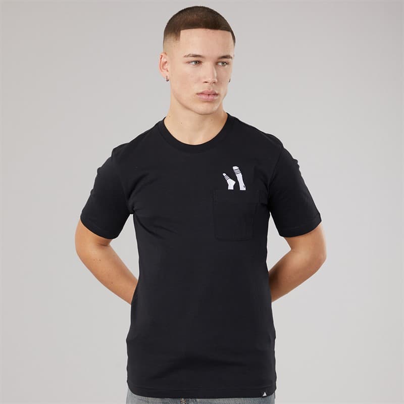 adidas Heren Lounge Slippers Grafisch T-shirt met Zak Zwart - Afbeelding 3