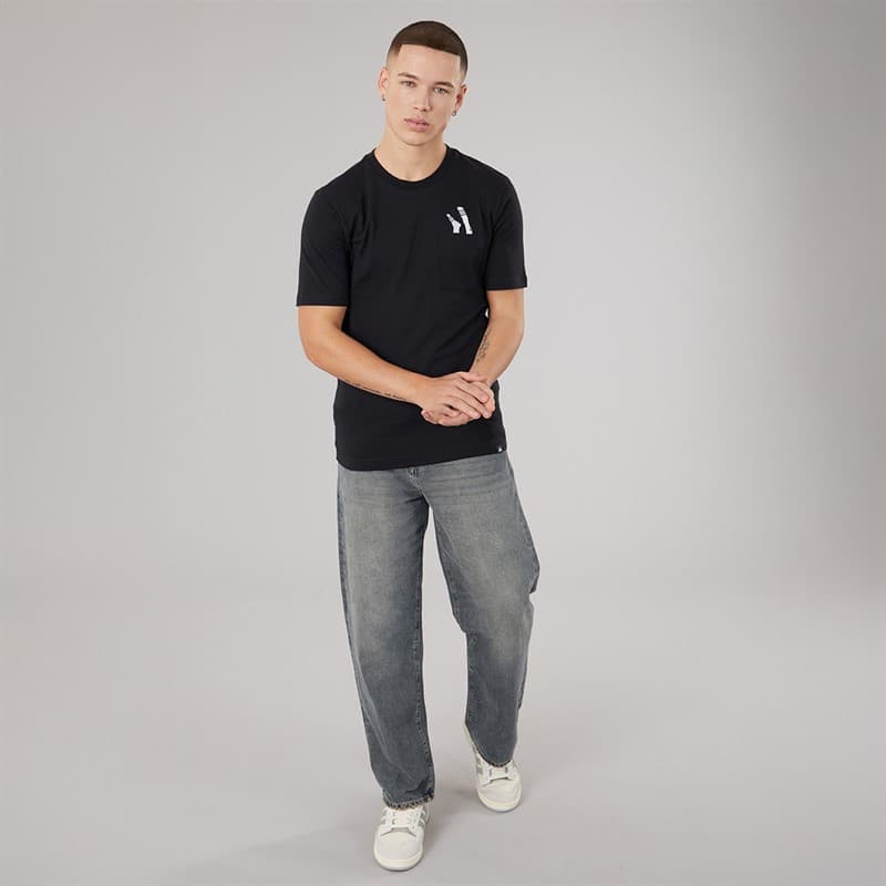 adidas Heren Lounge Slippers Grafisch T-shirt met Zak Zwart - Afbeelding 4