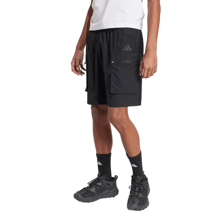 adidas Heren Stad Ontsnapping Geweven Shorts Zwart