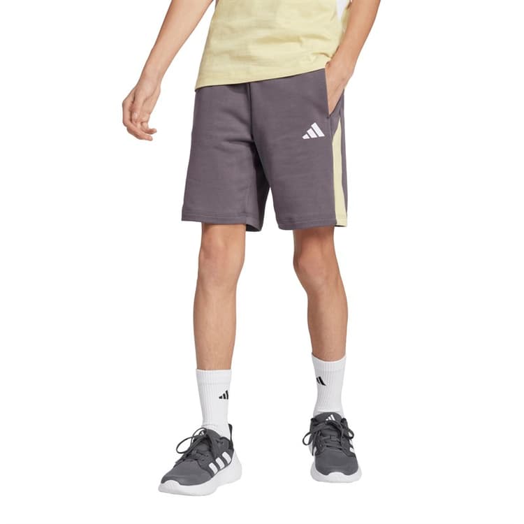 adidas Junior Jongens seizoensgebonden basics kleurblok shorts Grijs/Powder Yellow/Wit
