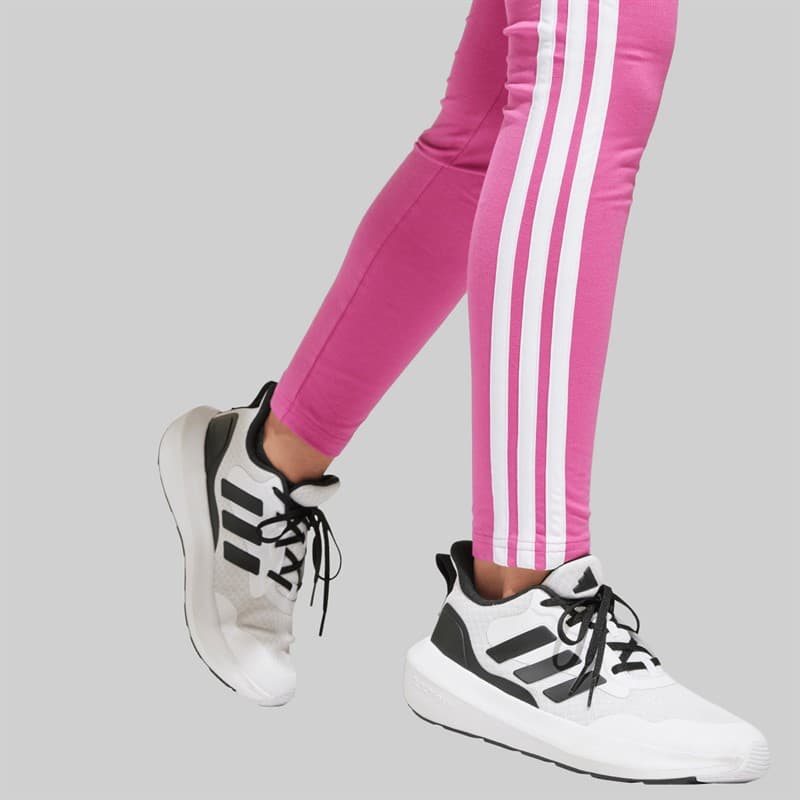 adidas Junior Meisjes Essentials 3 Strepen Leggings Semi Lucid Fuchsia/Wit - Afbeelding 4