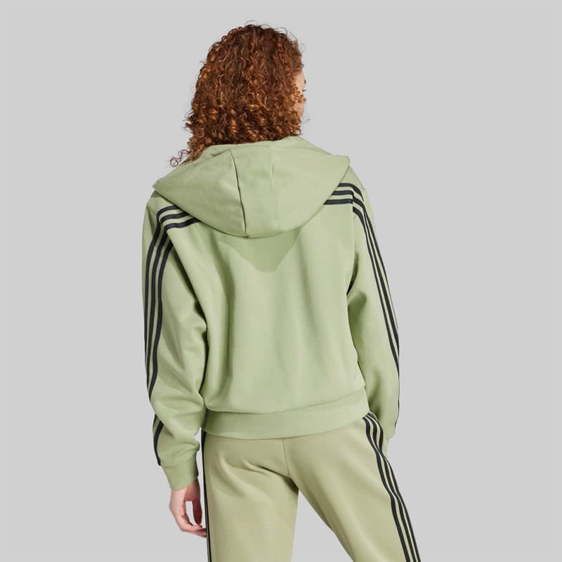 adidas Dames Future Icons 3-Stripes Volledige Rits Hoodie Tent Green - Afbeelding 2