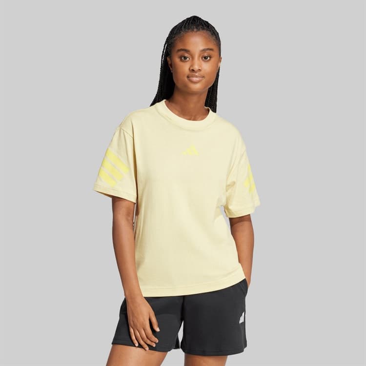 adidas Dames Future Icons 3-Stripes T-shirt Powder Yellow