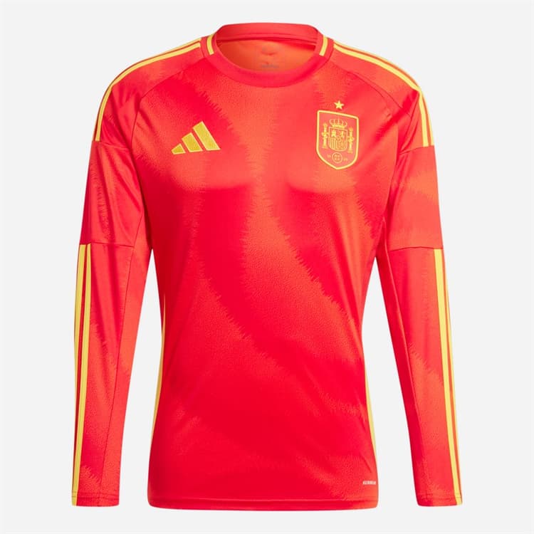 adidas Heren FEF Spanje 23/24 Thuis Lange Mouw Shirt Better Scarlet