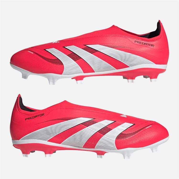 adidas Heren Predator League Schnürlose FG/MG Fest/Mehrfachboden Fußballschuhe Lucid Red/Cloud White/Core Black