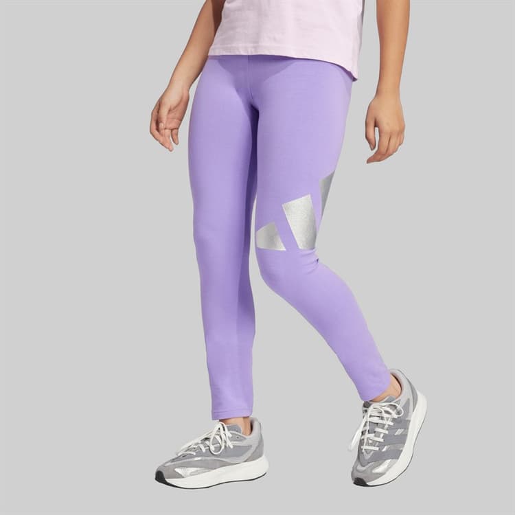 adidas Junior Meisjes essentials glam legging Violet Fushion/Silver Metallic