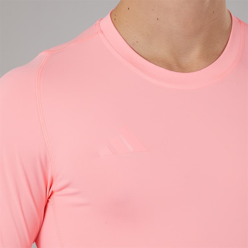 adidas Heren Tech Fit Lange Mouwen T-shirt Pink Spark - Afbeelding 3