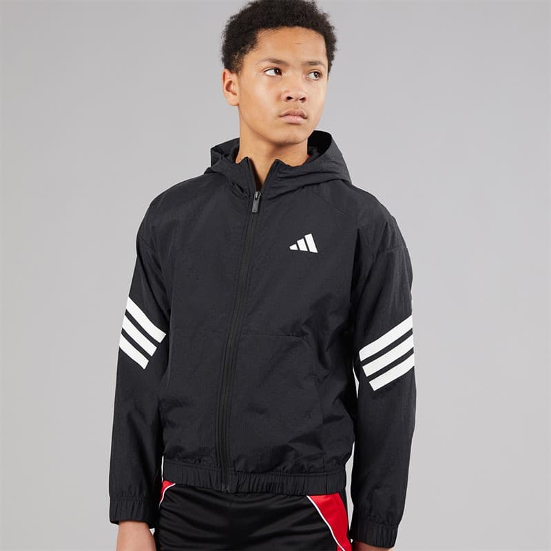 adidas Jongens Future Icons 3-Stripes Gewatteerd Trainingsjack Zwart/Wit - Afbeelding 5