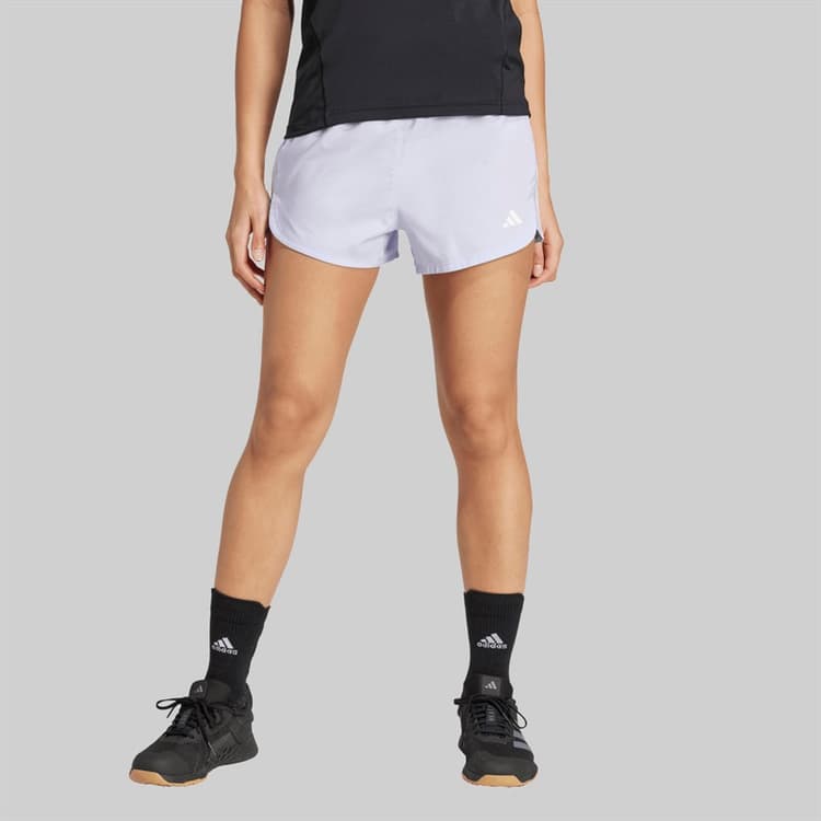 adidas Dames Pacer Training 3-Stripes Geweven Hoge Taille Shorts Violet Tone/Wit