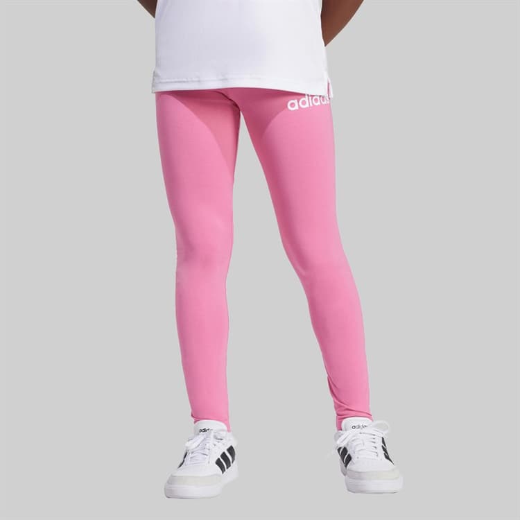adidas Junior Meisjes lineaire logo legging Pink Fushion/Wit