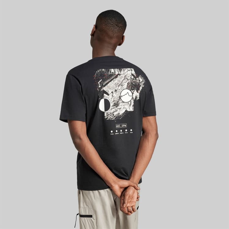 adidas Heren City Escape Space Grafisch T-shirt Zwart