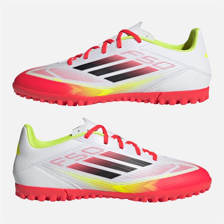 adidas Heren F50 Club TF Kunstgras Voetbalschoenen Cloud White/Core Black/Solar Yellow