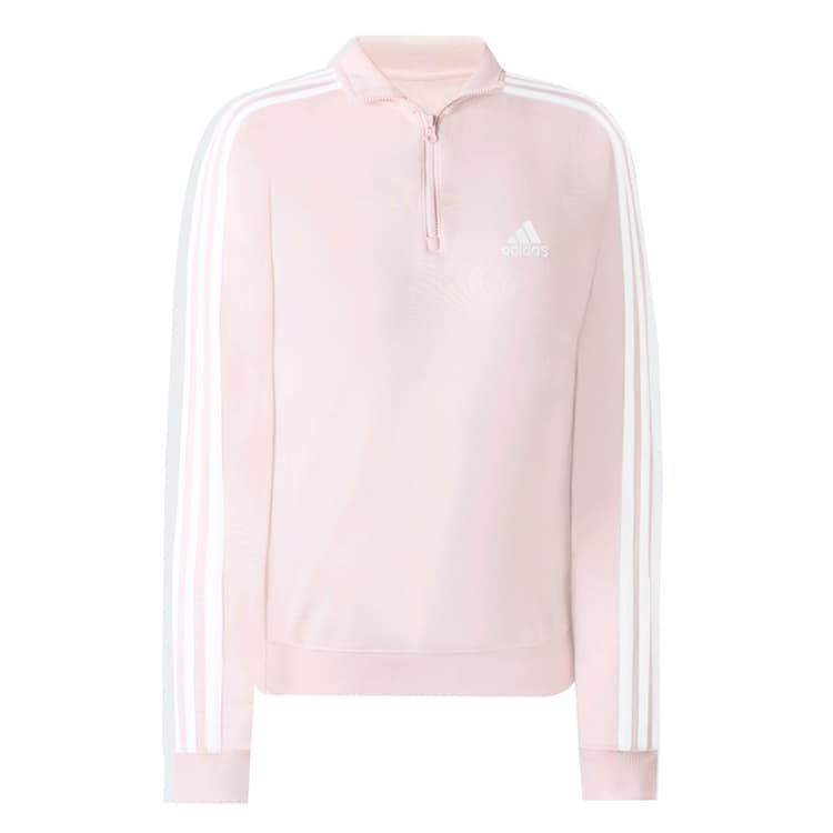 adidas Dames Essentiële 3 Strepen 1/4 Rits Trainingsjas Sandy Pink