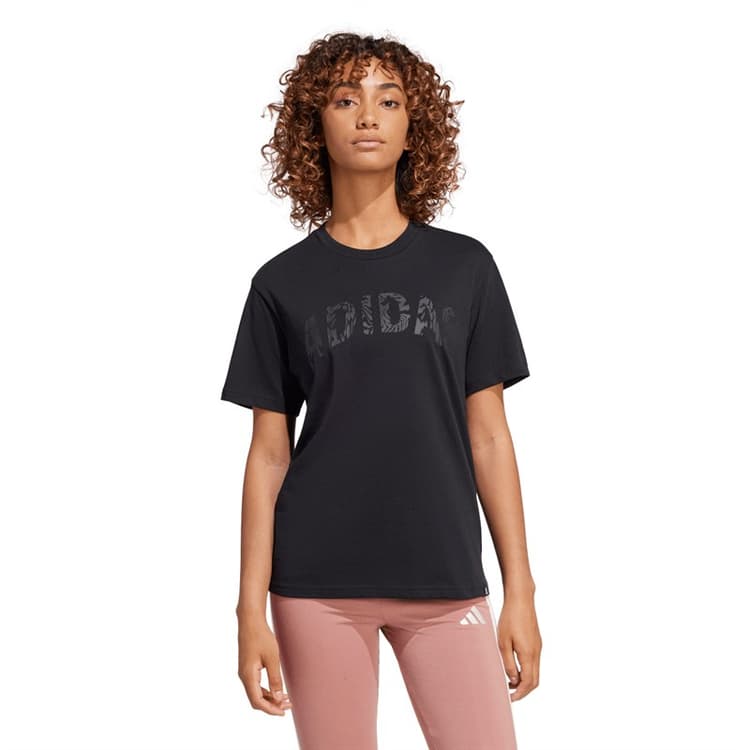 adidas Dames Camo Grafisch Logo T-shirt Zwart