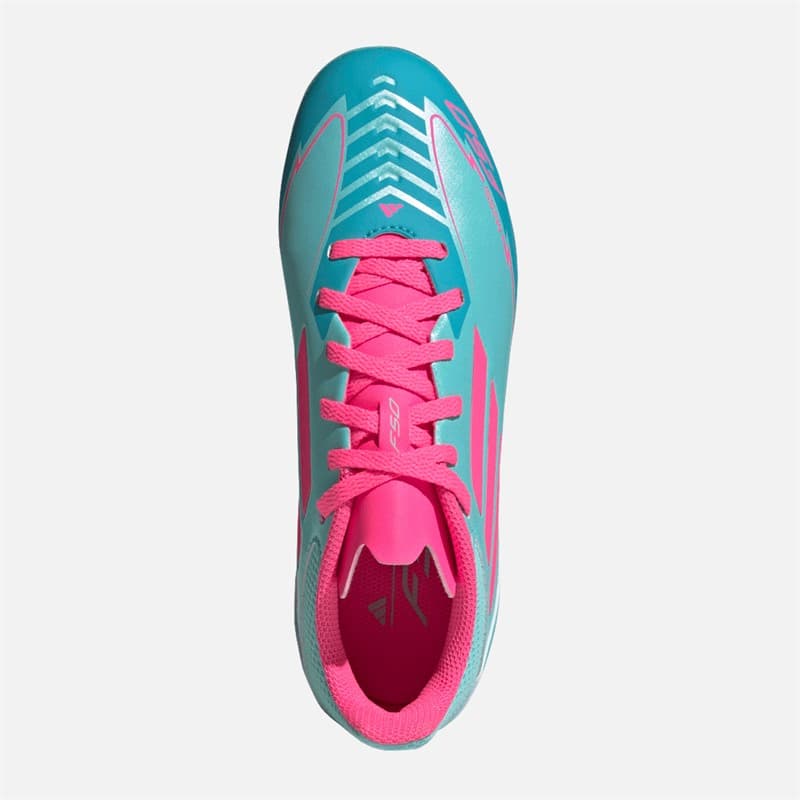 adidas Junior F50 League Messi FG/MG Firm/multi Ground Voetbalschoenen Flash Aqua/Lucid Pink/Lucid Cyan - Afbeelding 3