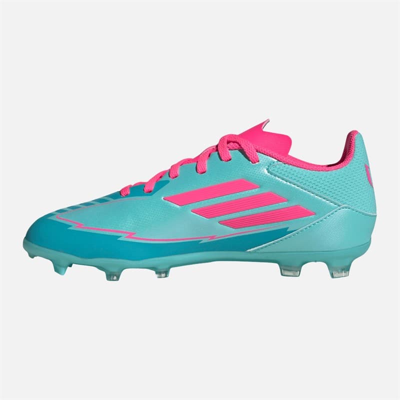 adidas Junior F50 League Messi FG/MG Firm/multi Ground Voetbalschoenen Flash Aqua/Lucid Pink/Lucid Cyan - Afbeelding 4