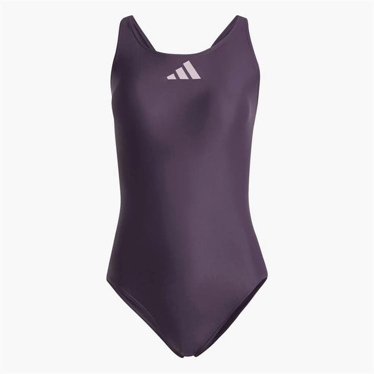 adidas Dames 3 Strepen Zwempak Aurora Black/Preloved Fig